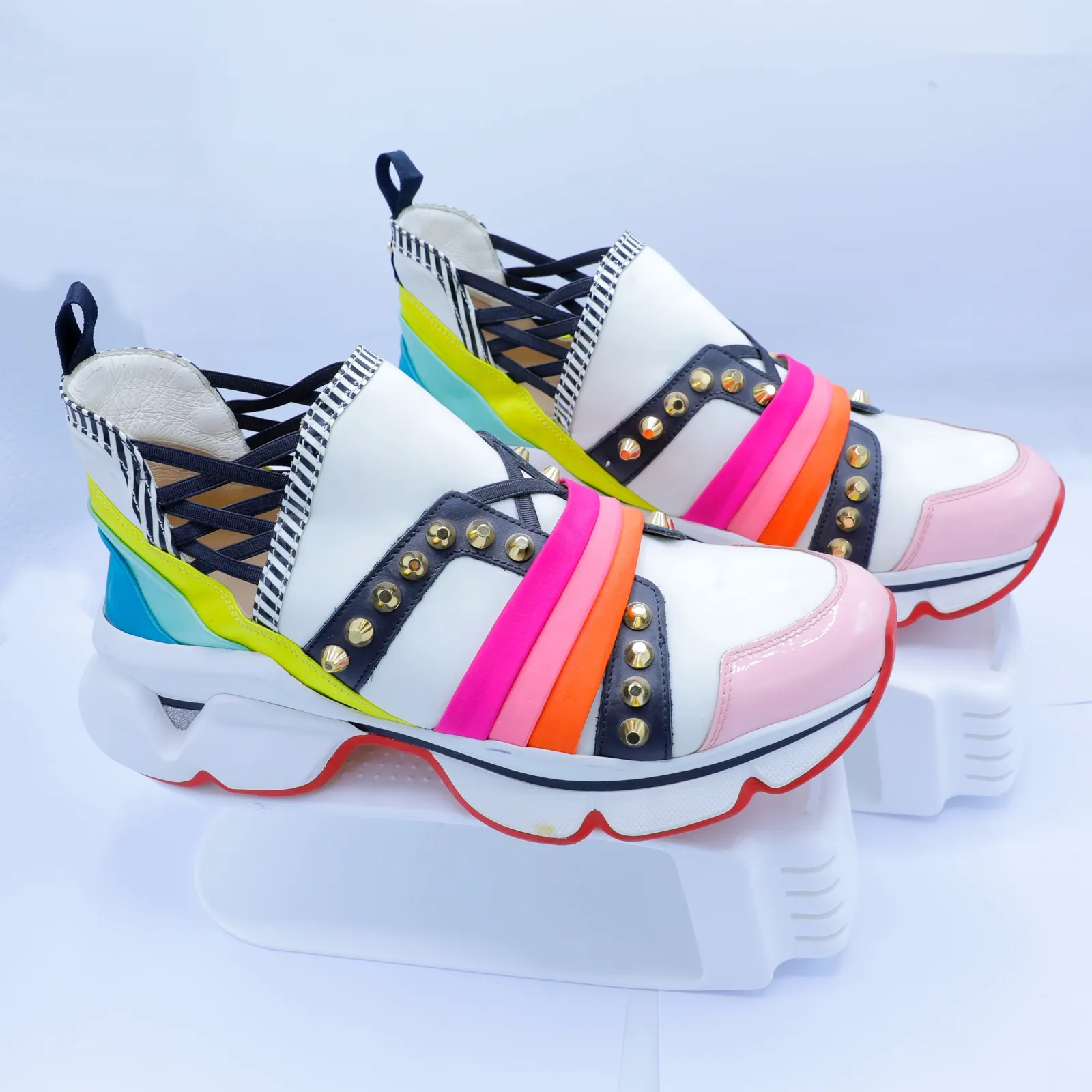 Christian Louboutin White Lace Sneakers