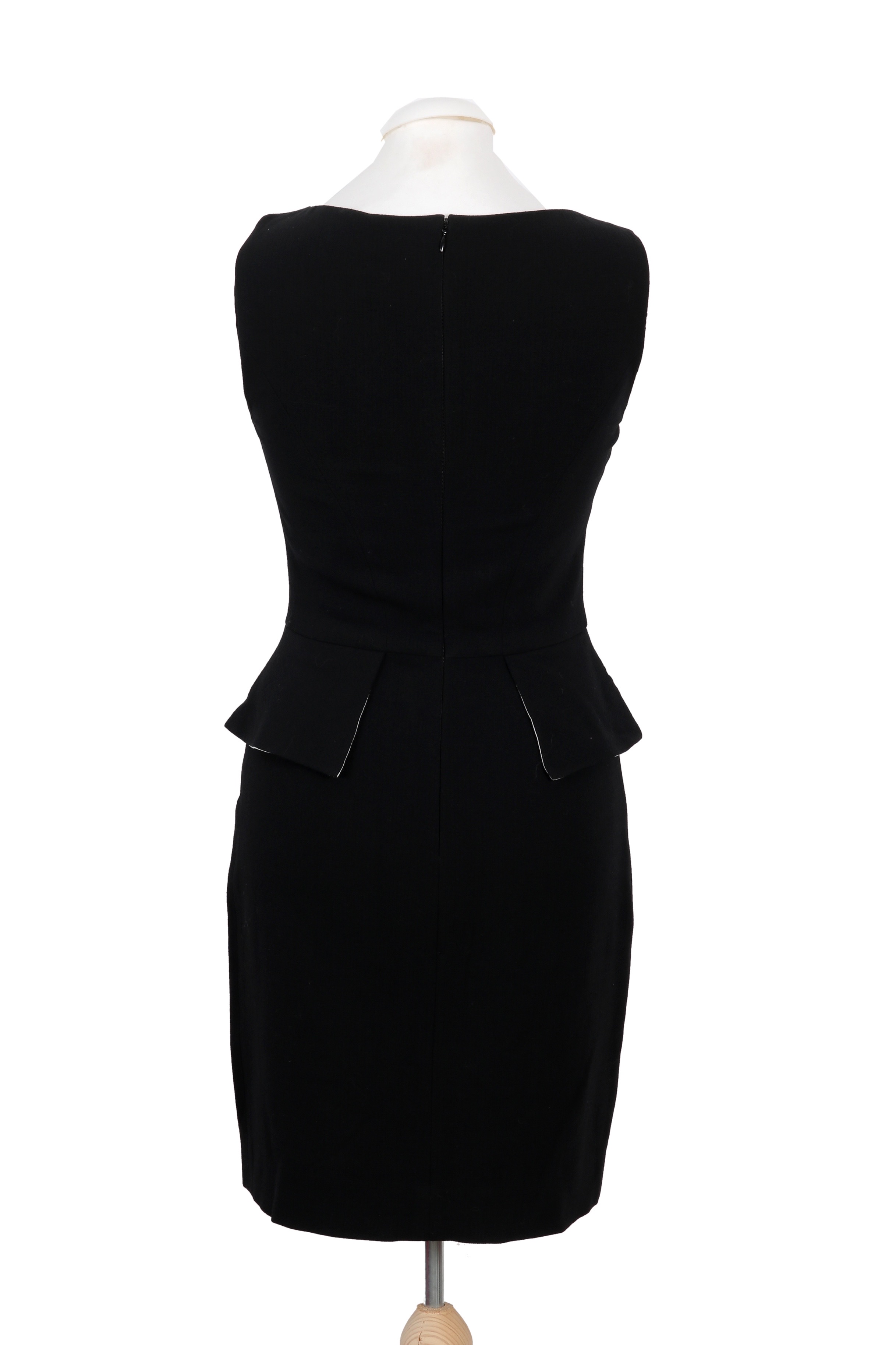 Emilio Pucci black sleeveless wool crepe dress featuring sculptural ruffled detailing for a modern yet elegant silhouette