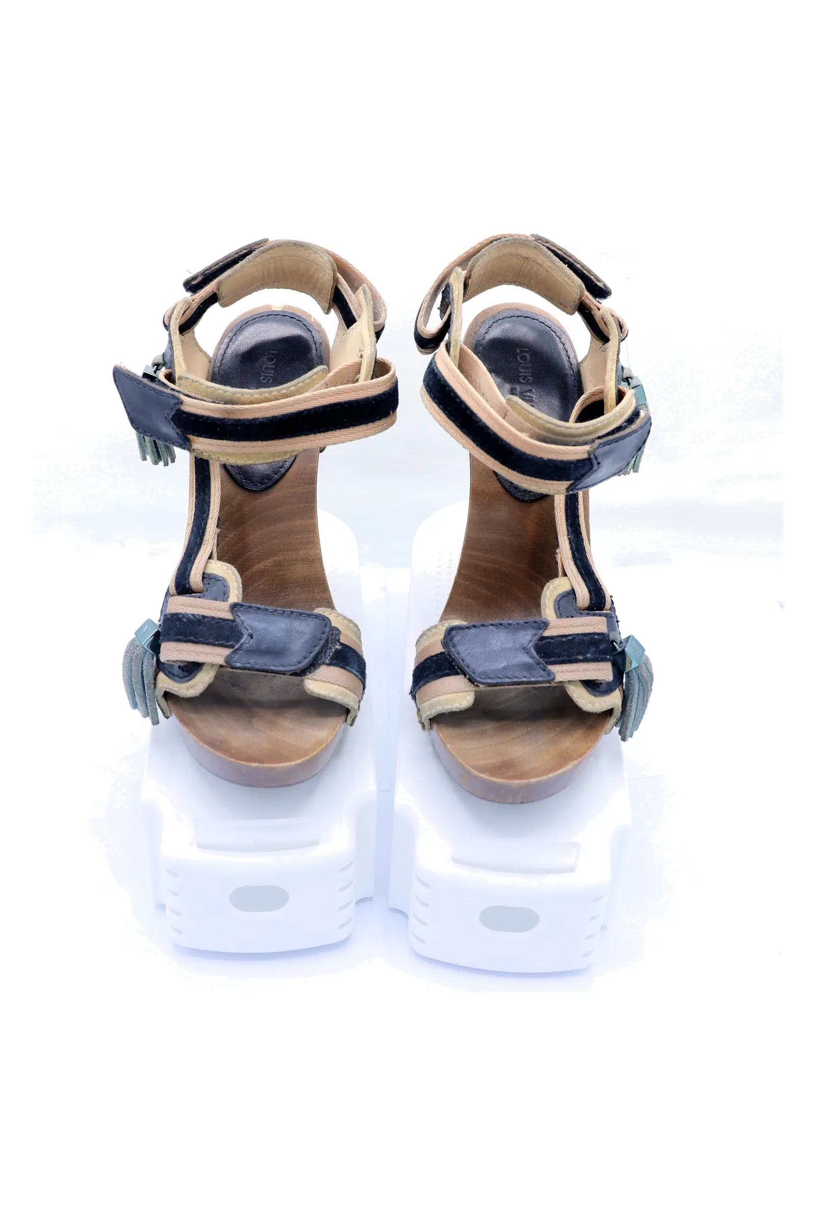 Louis Vuitton Navy Leather Sandals