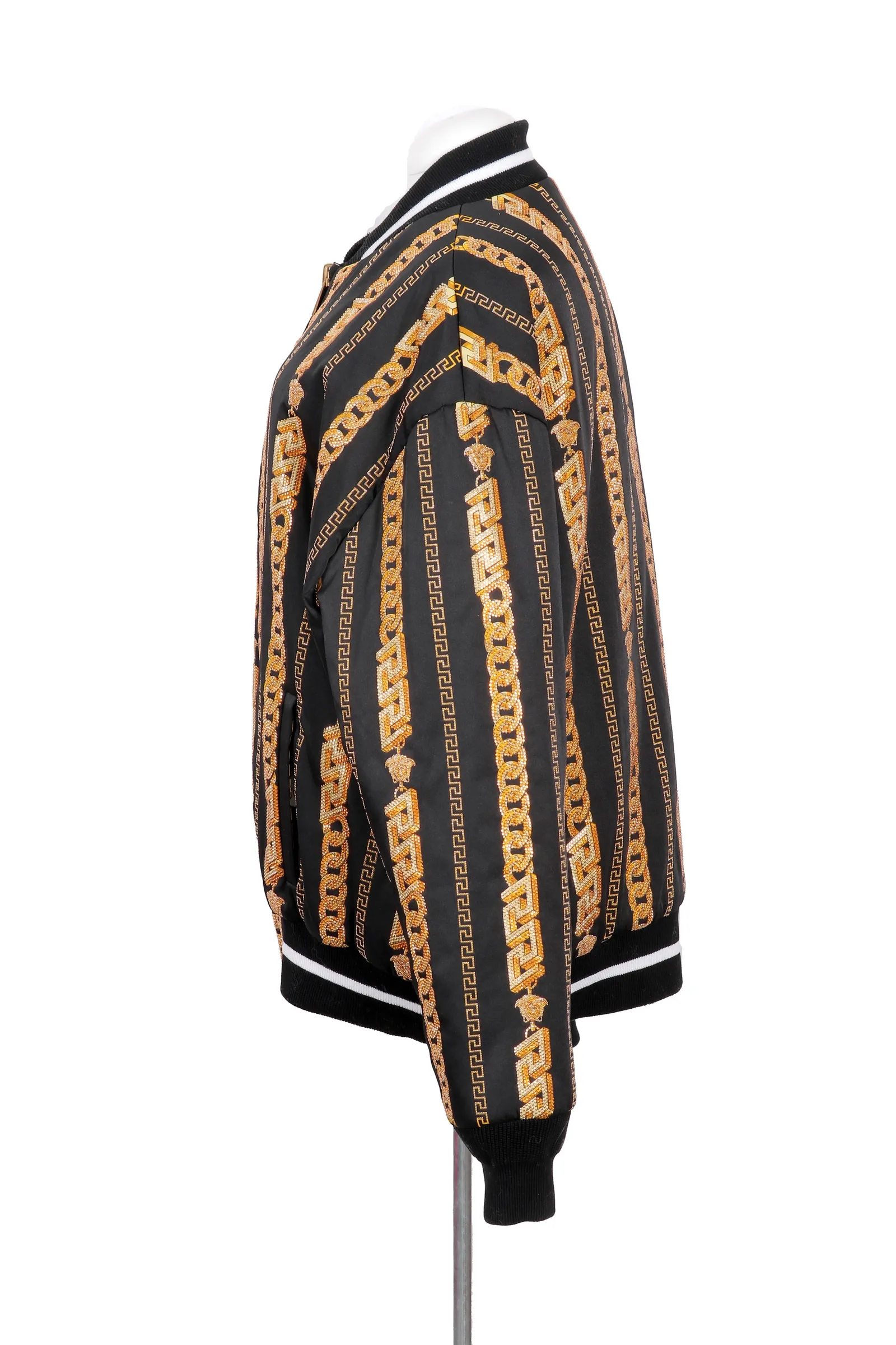 Versace Multicolor Ribbed Bomber Jacket