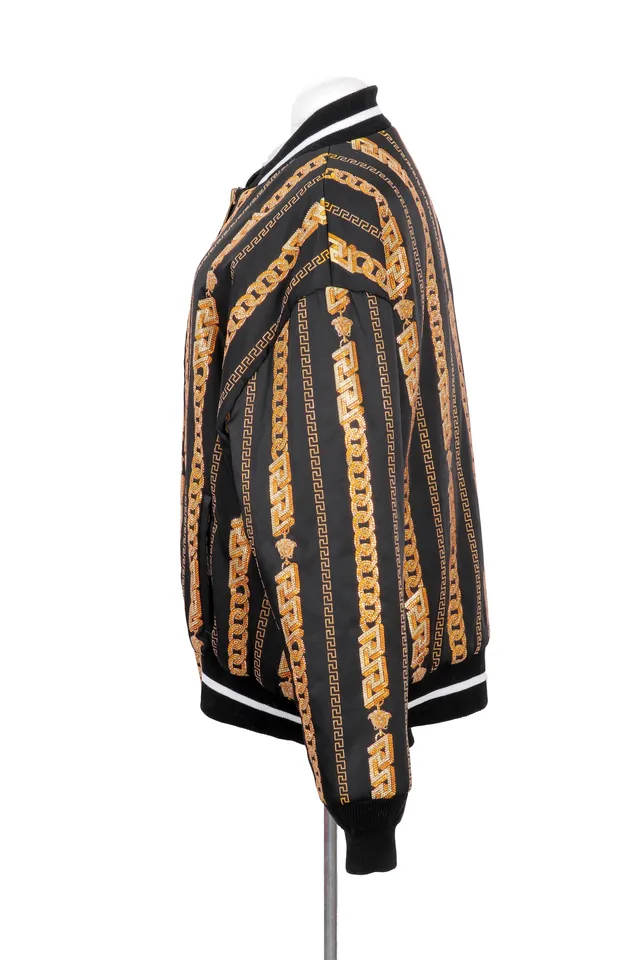 Versace Multicolor Ribbed Bomber Jacket