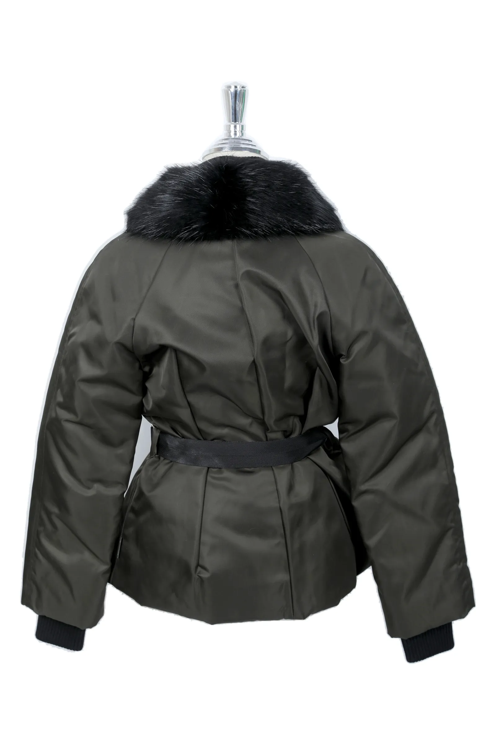 Moncler Olive Green Ribbed Puffer Jacket