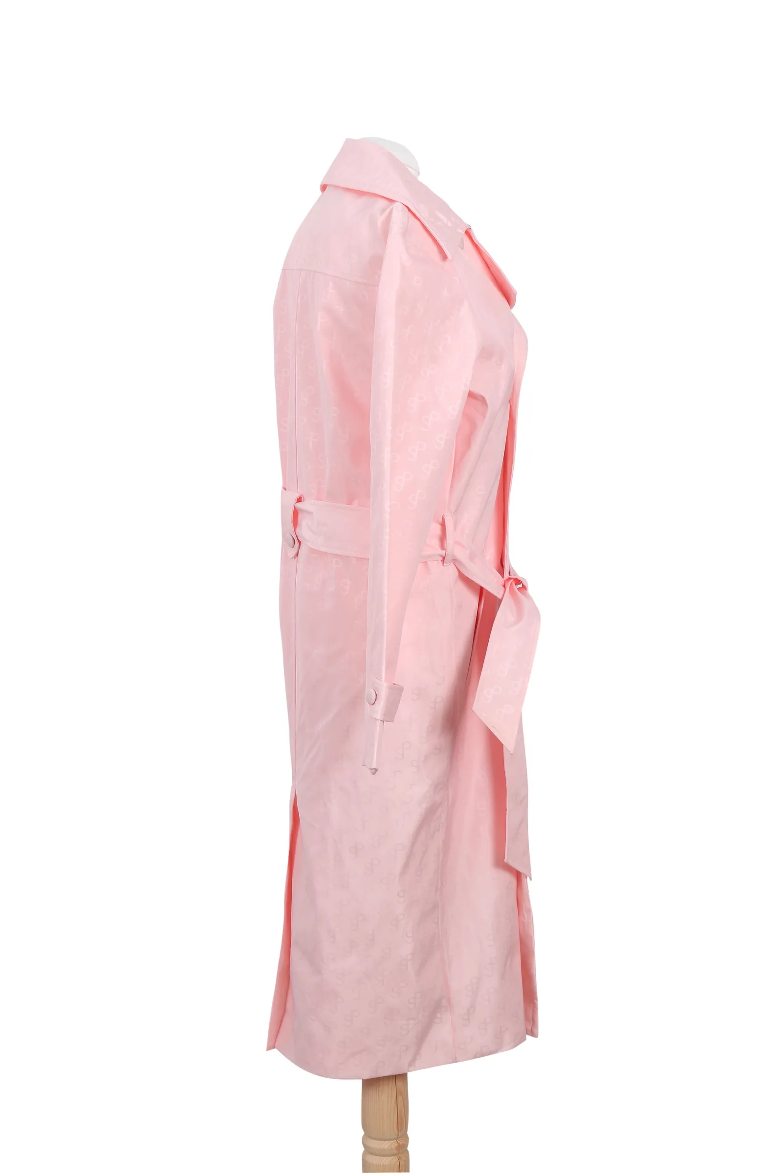 Saks Potts Pink Logo Print Trench Coat