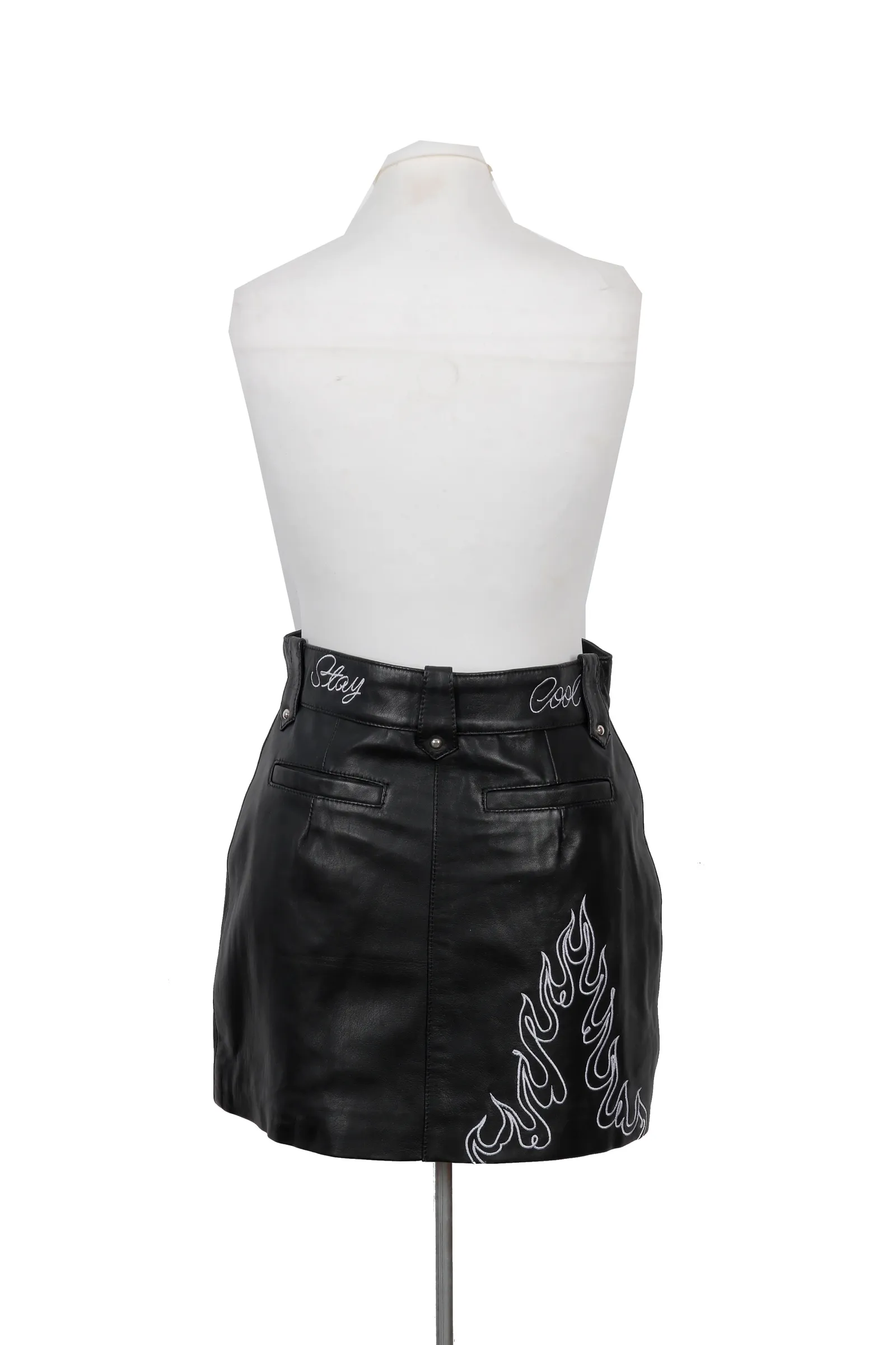 Understated Leather Black Floral Skirt