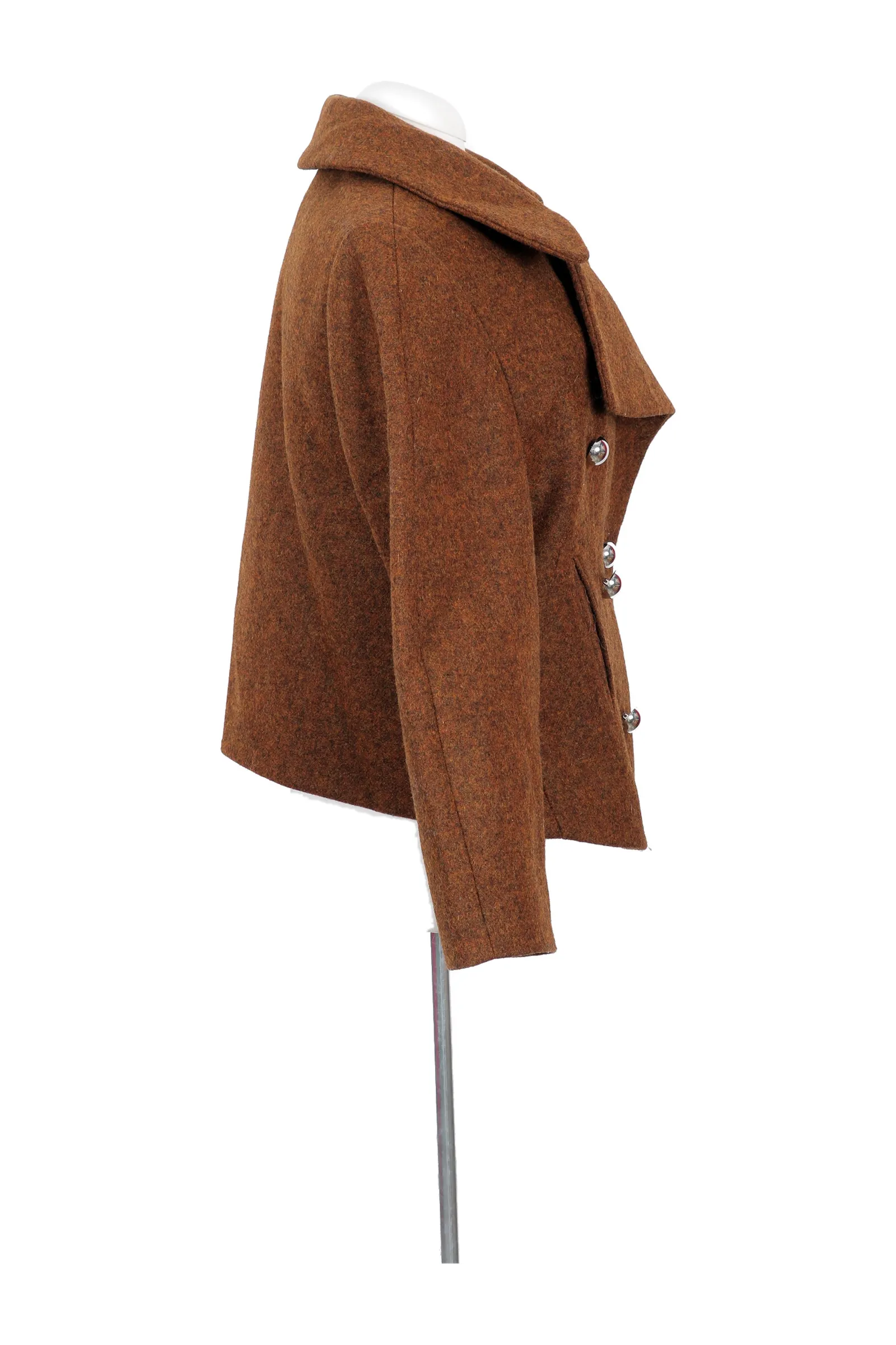 Bouchra Jarrar Brown Wool Coat