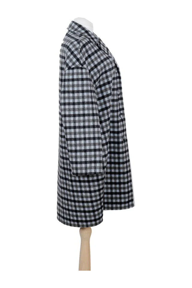 Prada Black Check Coat