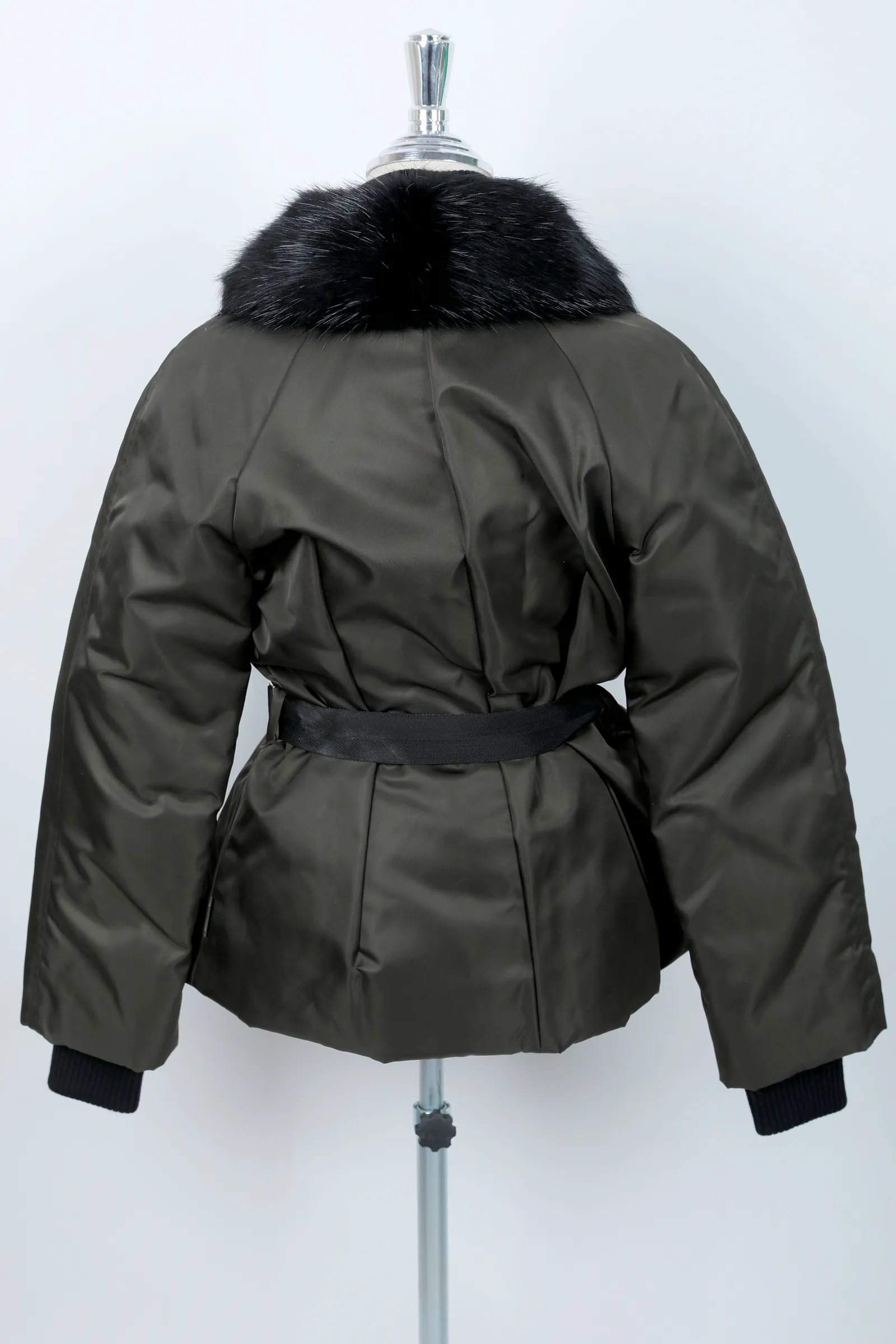 Moncler Olive Green Ribbed Puffer Jacket