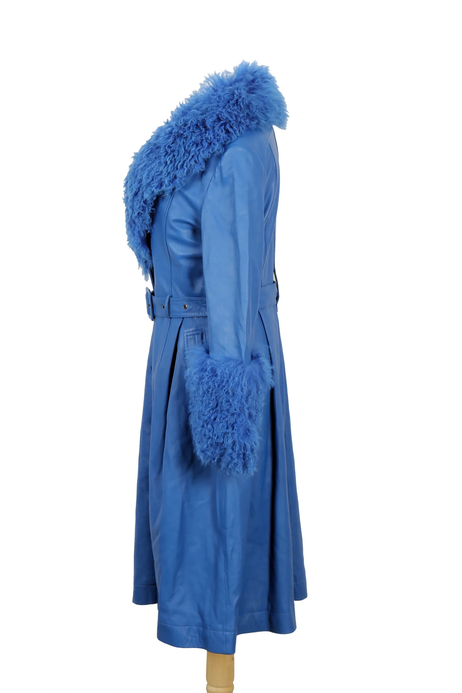 Saks Potts Blue Shearling Coat