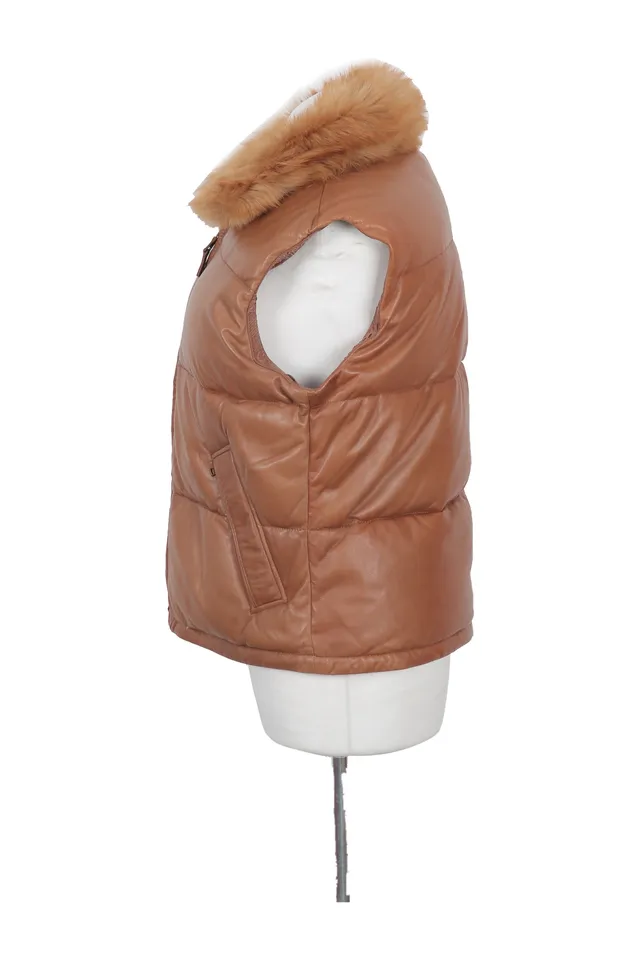Ralph Lauren Brown Lambskin Puffer Jacket