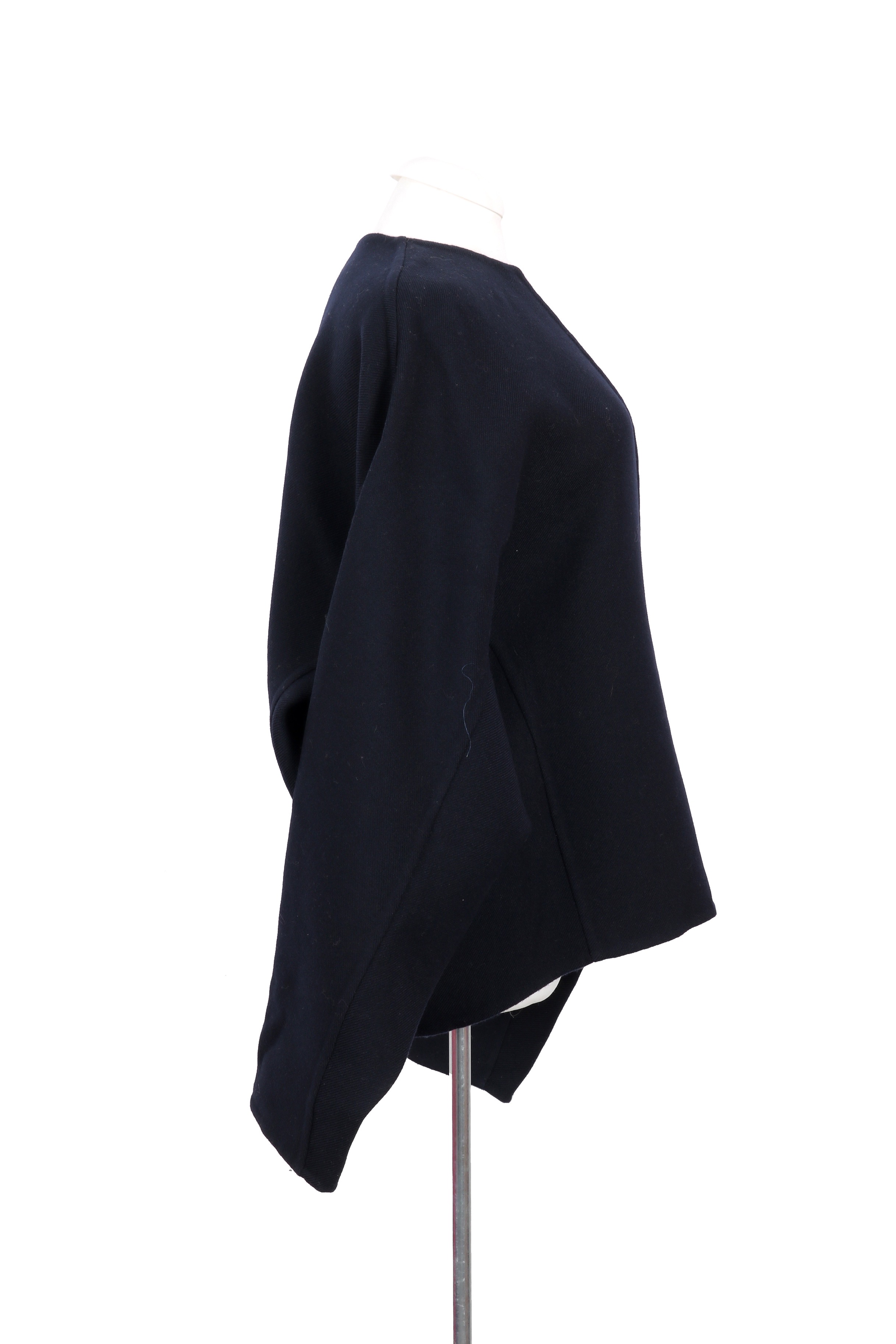 CELINE by Phoebe Philo navy plunging twill wool blouse