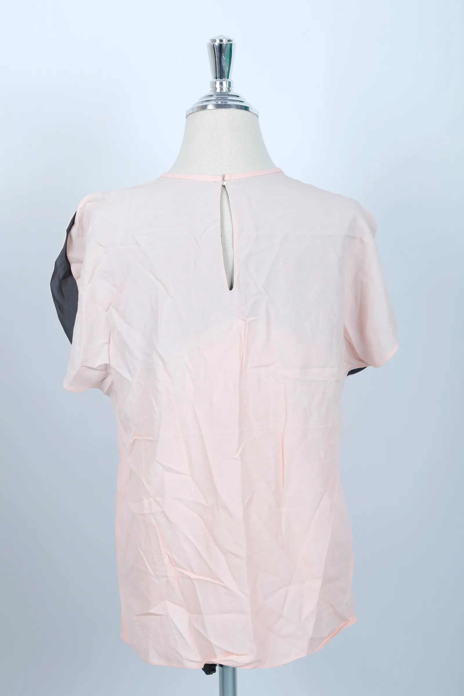 Balenciaga Blush Pink & Grey Silk Top