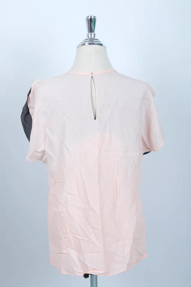 Balenciaga Blush Pink & Grey Silk Top