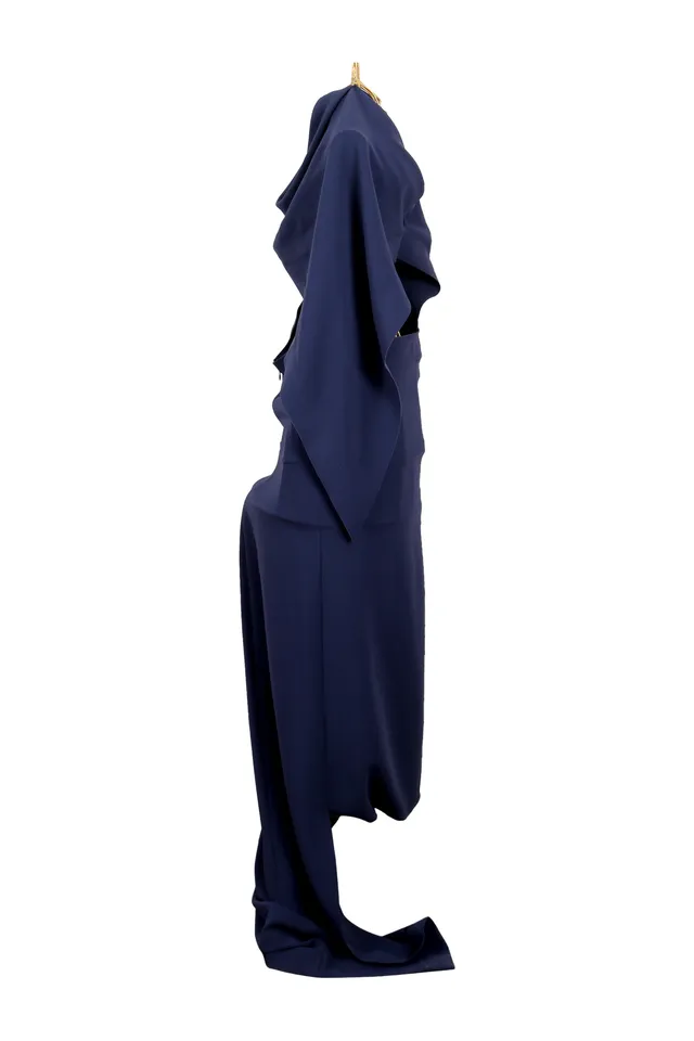 Balenciaga Navy Crepe Gown