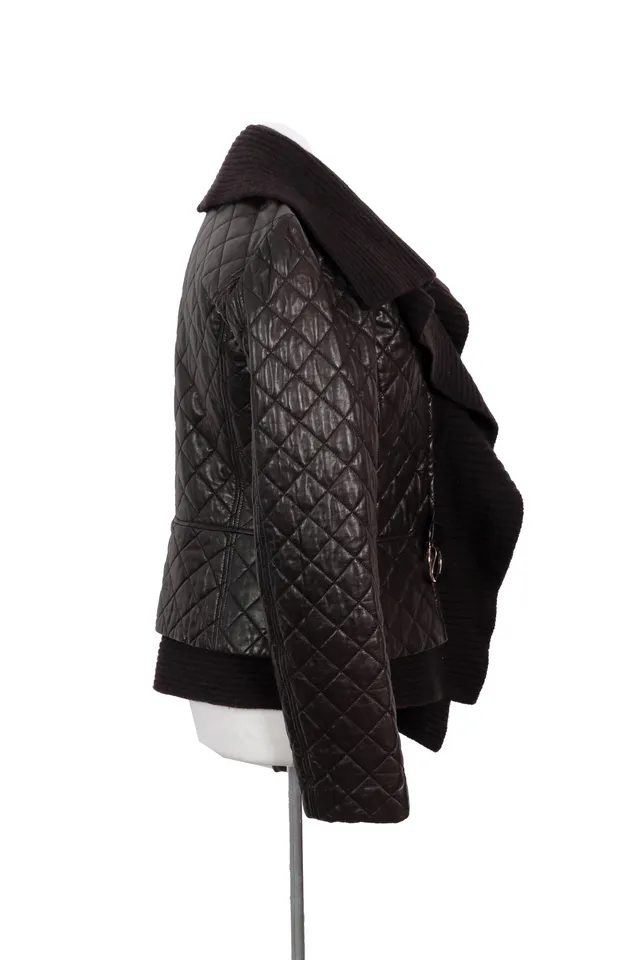 Salvatore Ferragamo Chocolate Brown Quilted Jacket