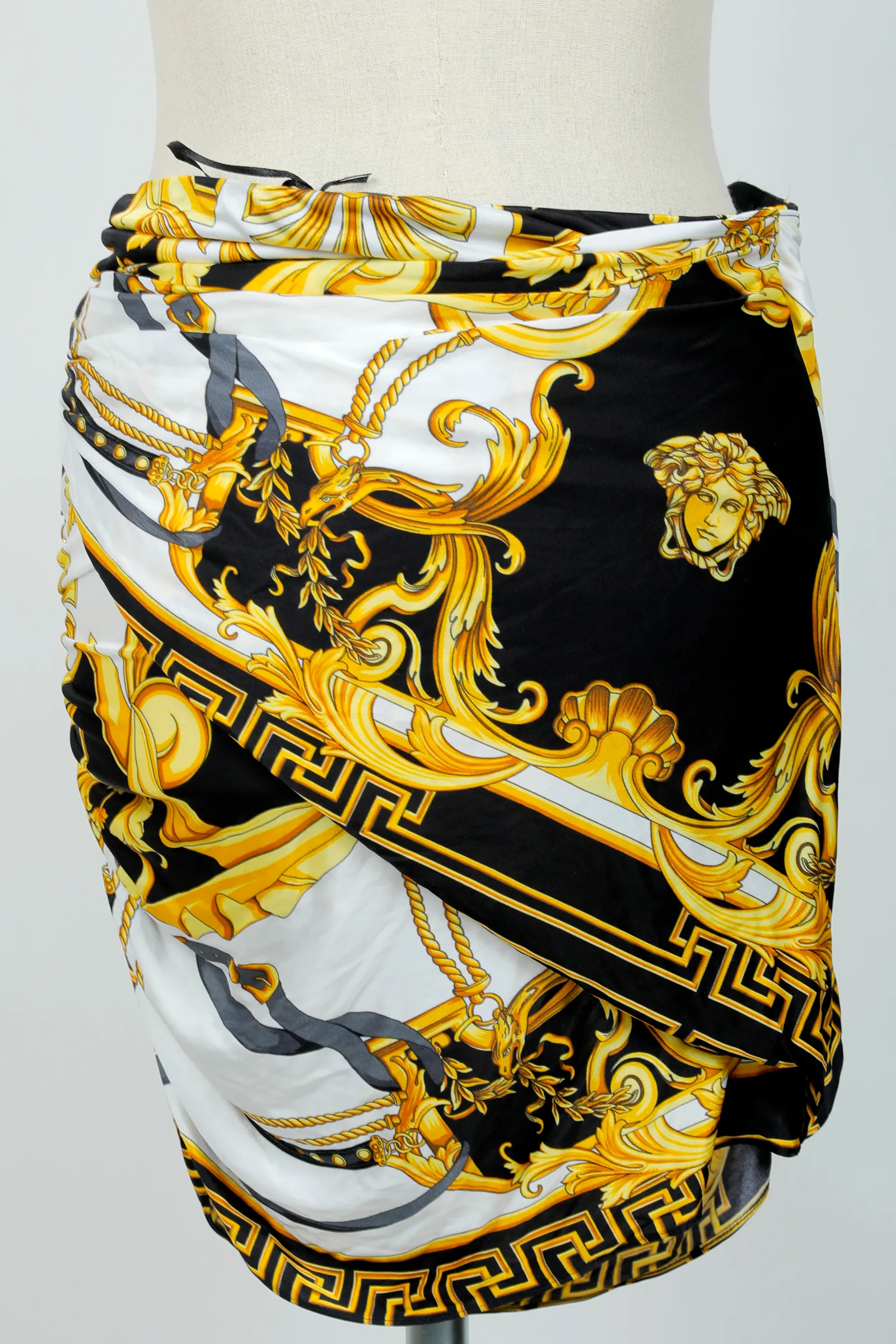 Versace Black Printed Mini Skirt