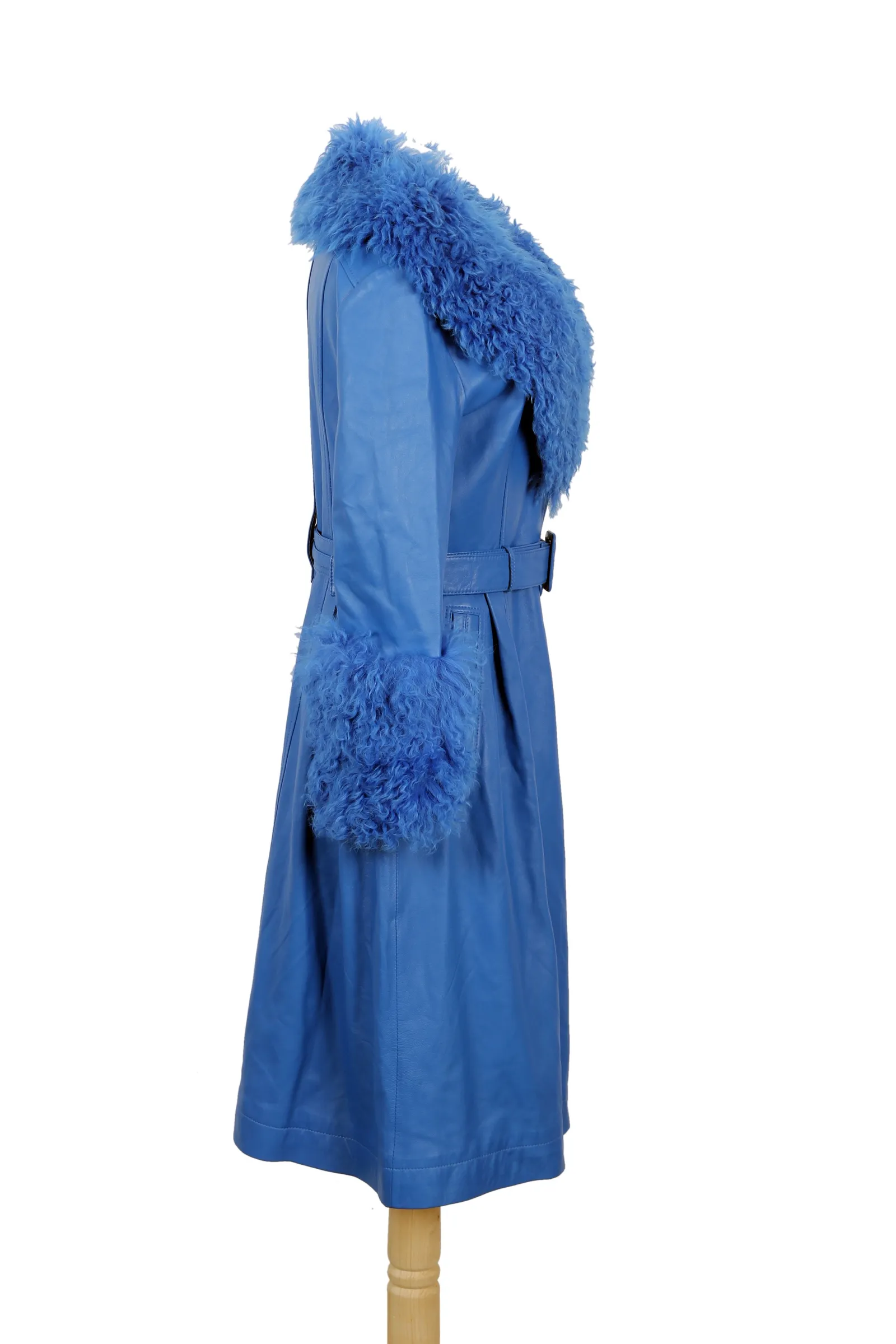 Saks Potts Blue Shearling Coat