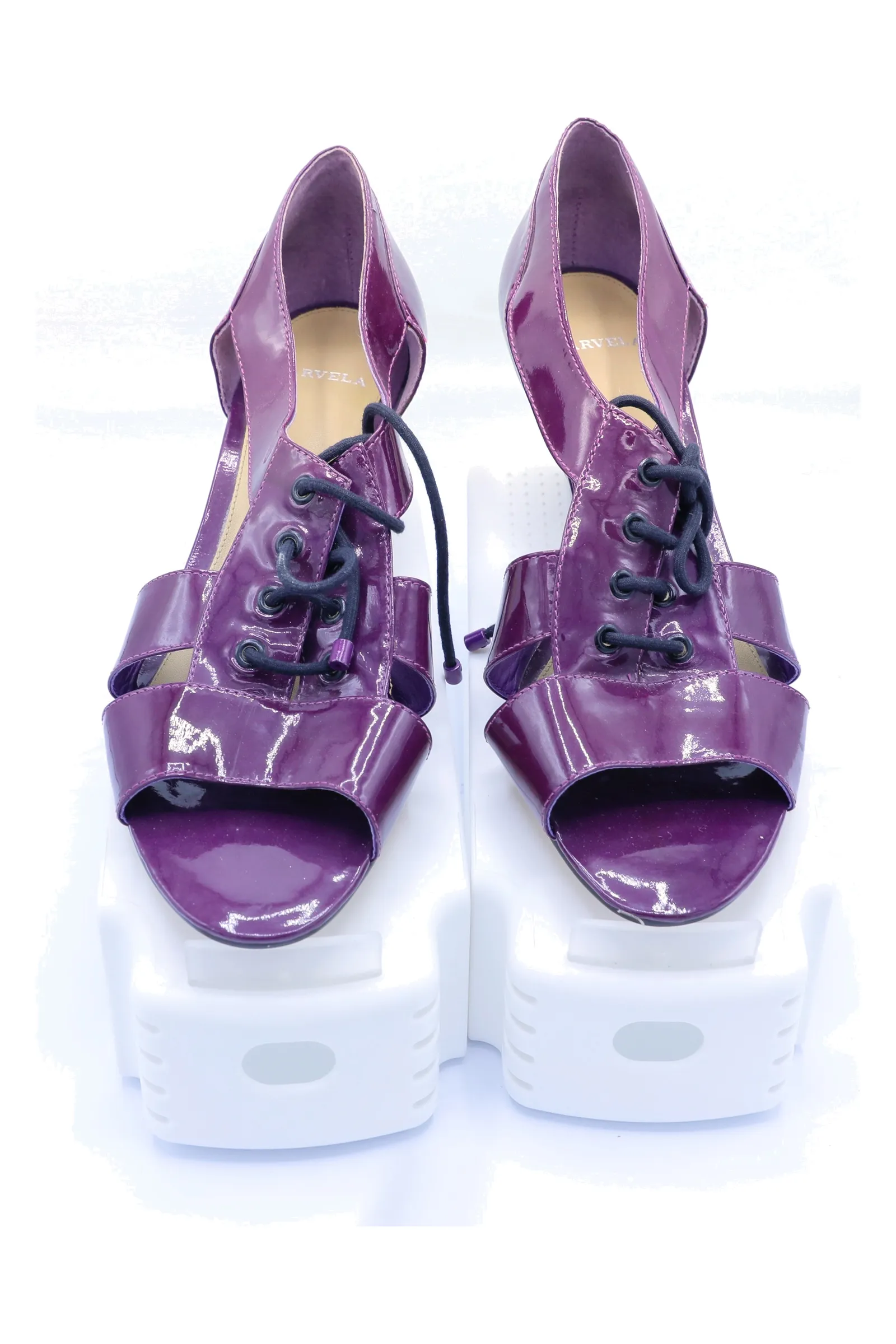Carvela Aubergine Metallic Pumps