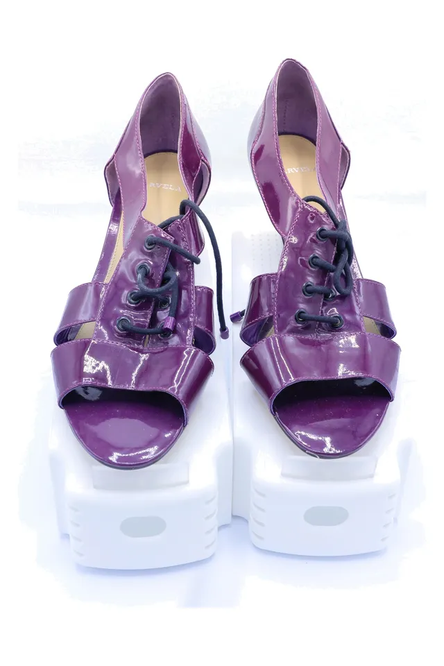 Carvela Aubergine Metallic Pumps