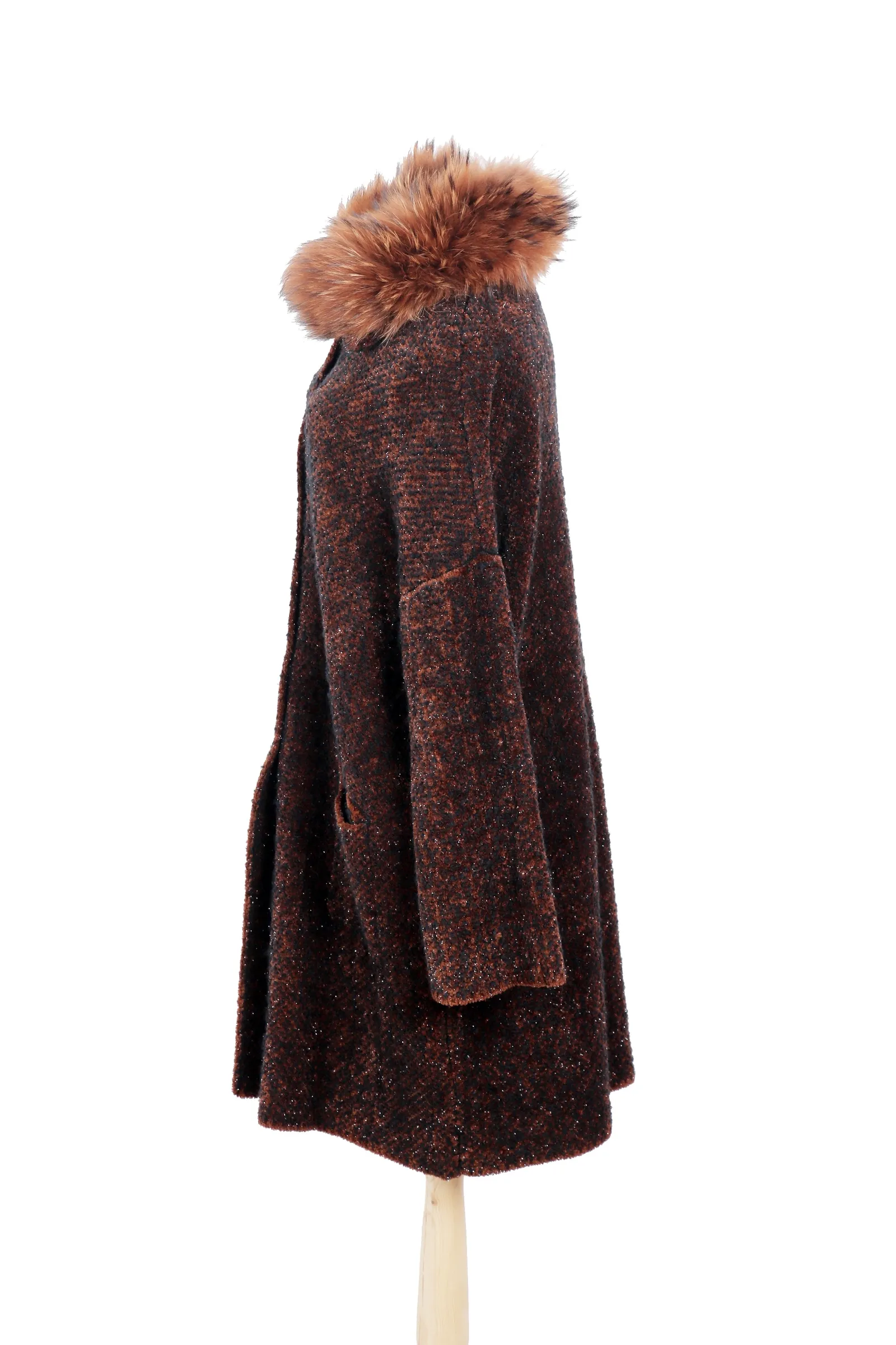 D. Exterior Brown Wool Coat