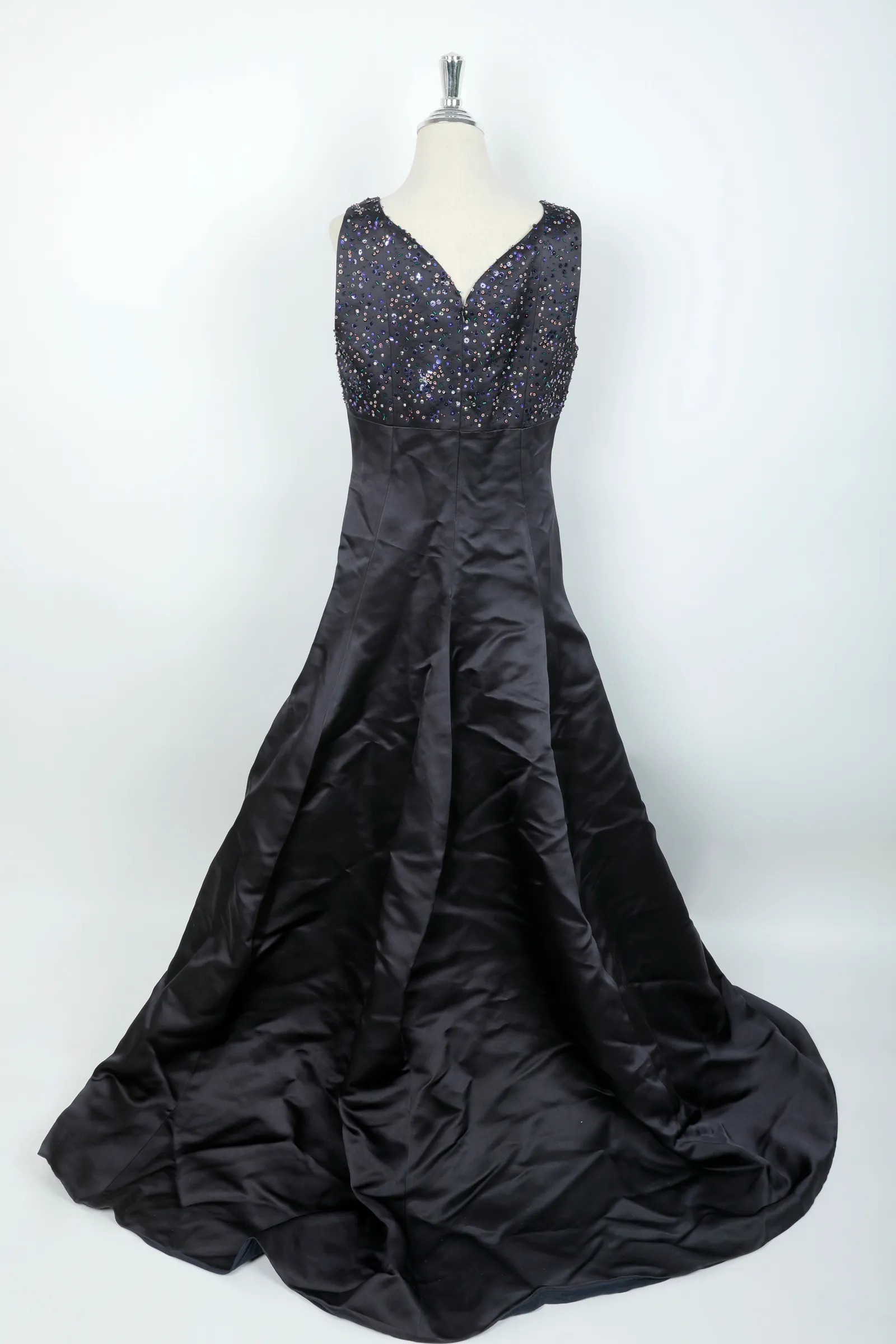 Christian Dior Charcoal Grey Sequined Gown