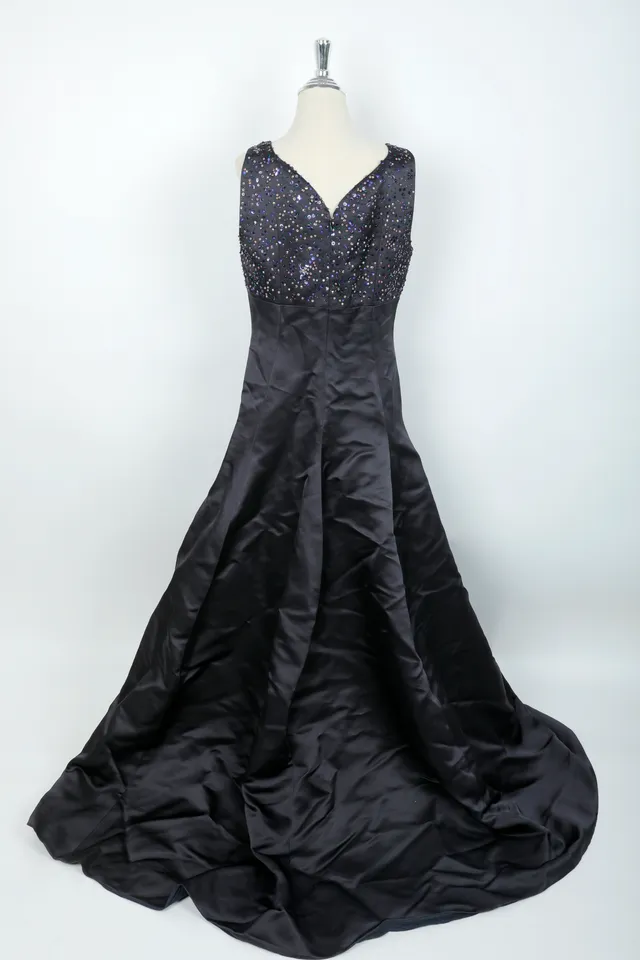Christian Dior Charcoal Grey Sequined Gown