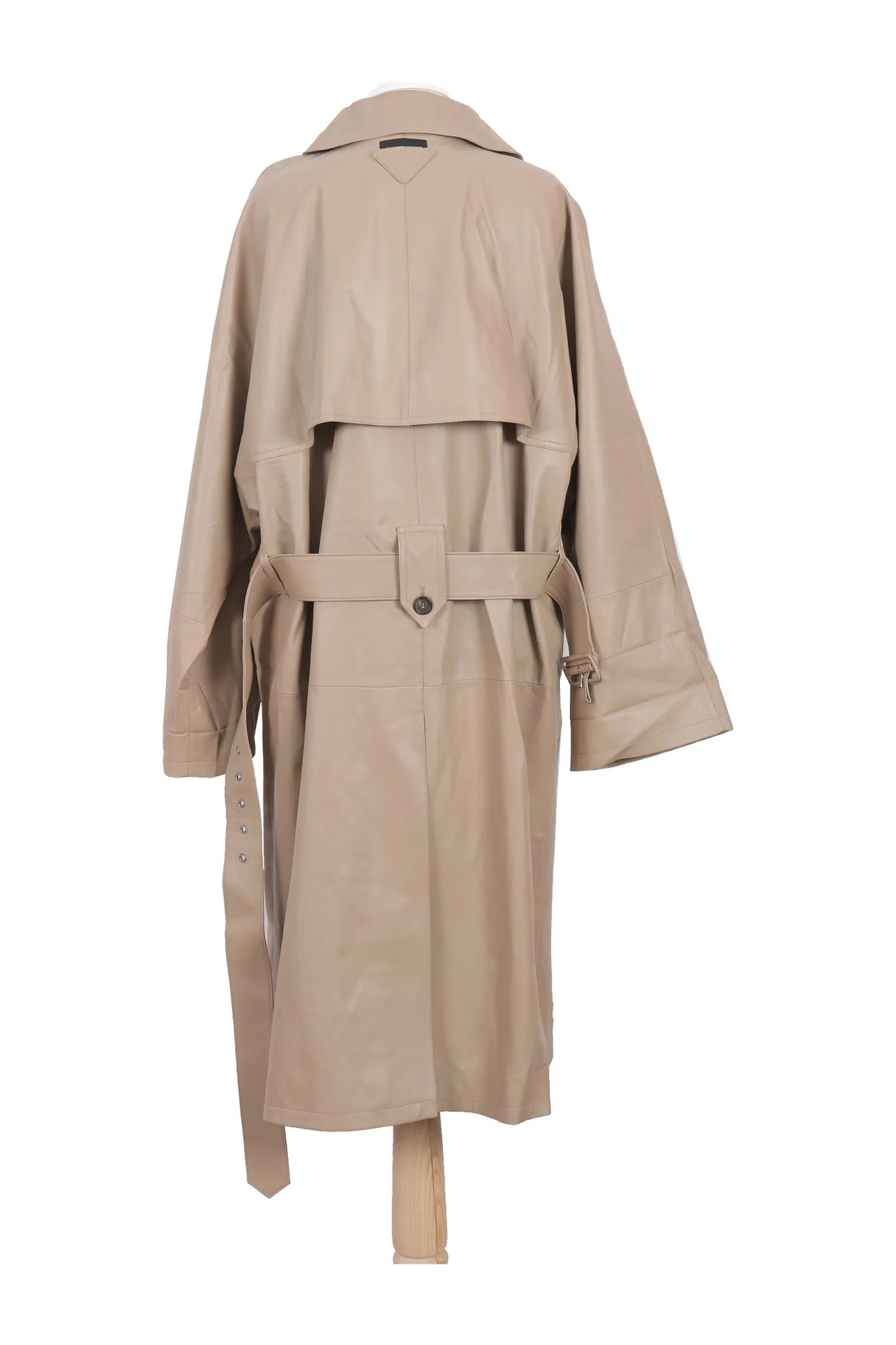 Prada Beige Leather Trench Coat