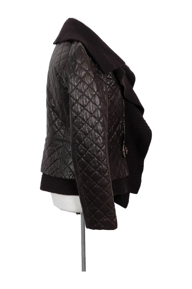 Salvatore Ferragamo Chocolate Brown Quilted Jacket