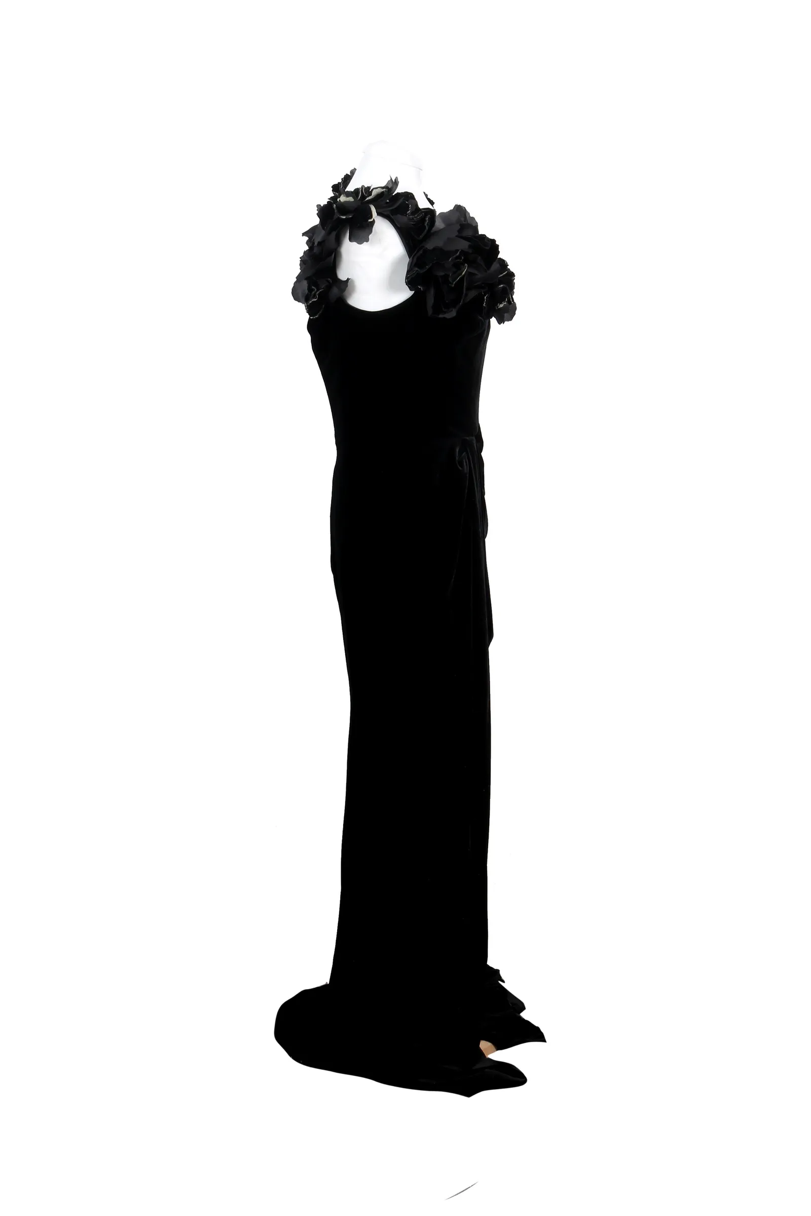 Marchesa Black Floral Gown