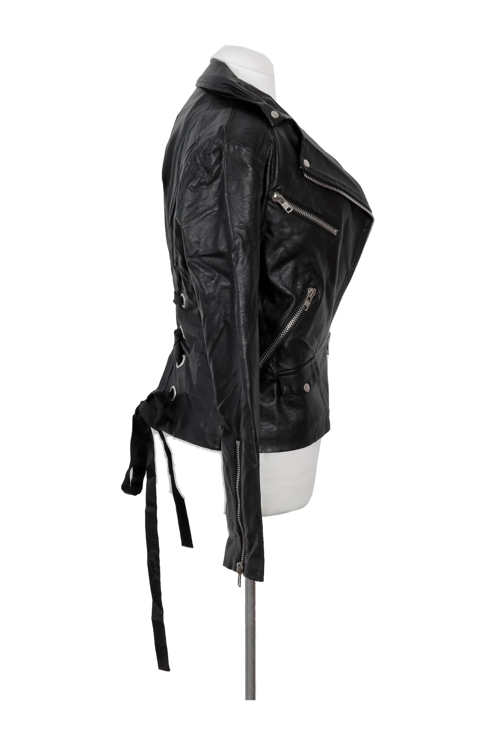 Hiney Punch Black Leather Jacket