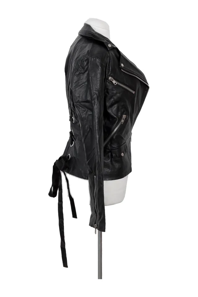 Hiney Punch Black Leather Jacket