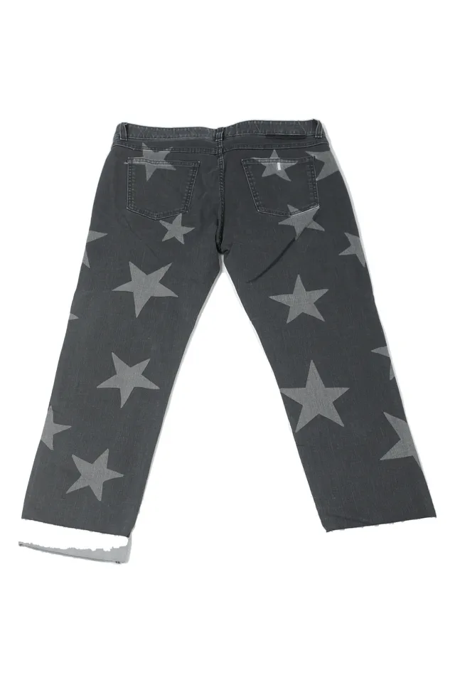 Stella McCartney Charcoal Grey Denim Printed Jeans