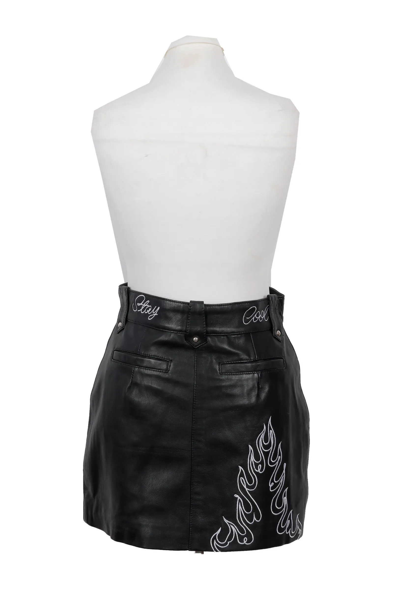 Understated Leather Black Floral Skirt