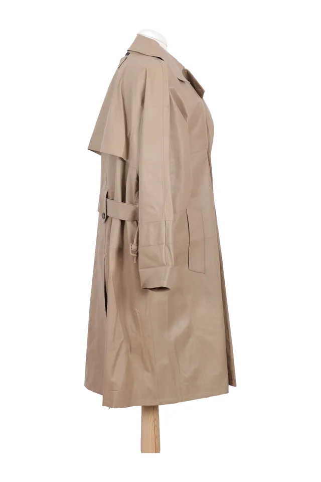 Prada Beige Leather Trench Coat