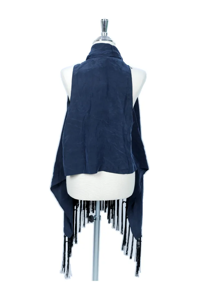Theory Navy Silk Vest