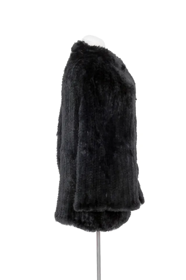 Armani Collezioni Black Fur Coat