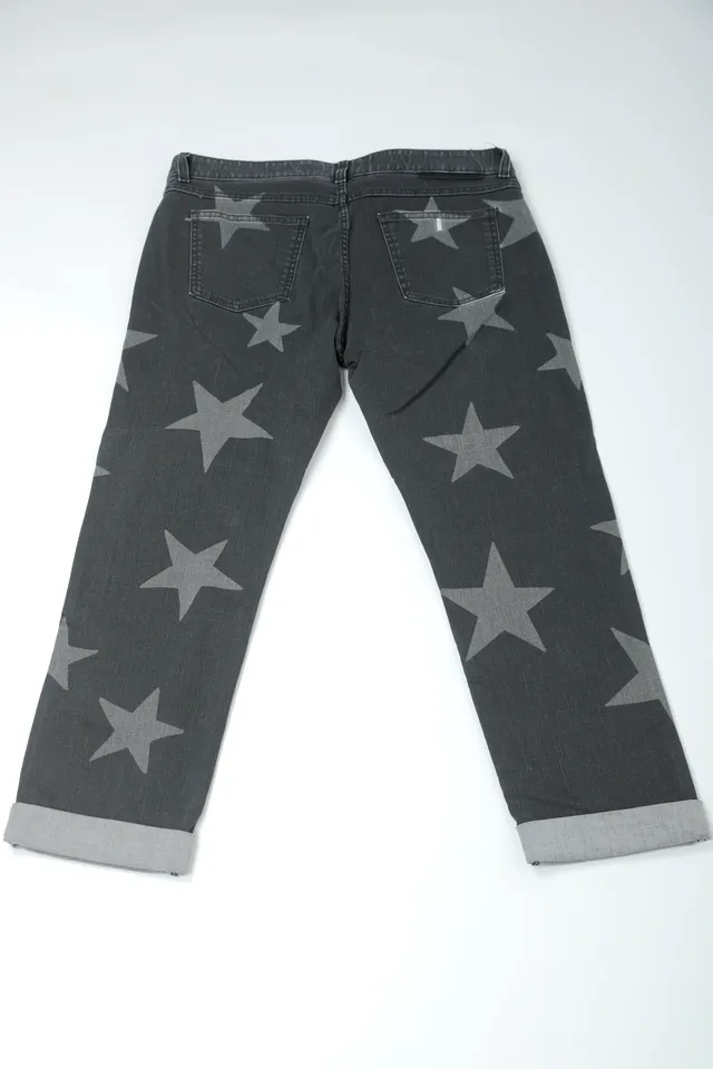 Stella McCartney Charcoal Grey Denim Printed Jeans