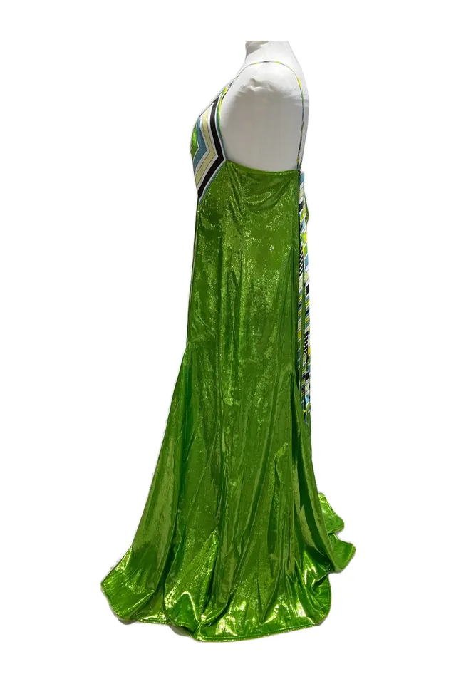 Collection 008 Lime Green Embroidered Gown