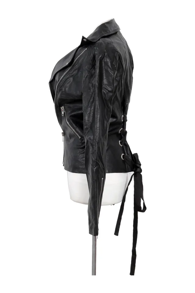 Hiney Punch Black Leather Jacket