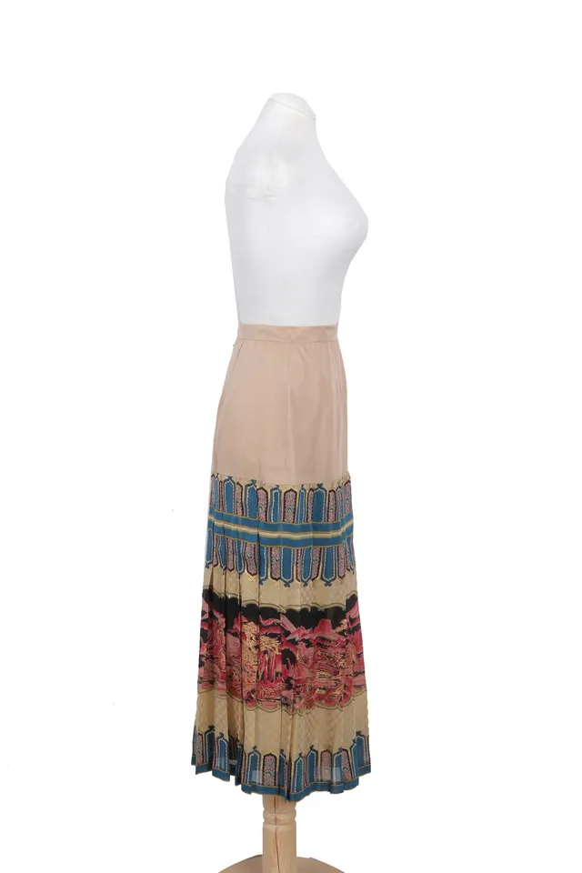 Brandless Multicolor Printed Maxi Skirt