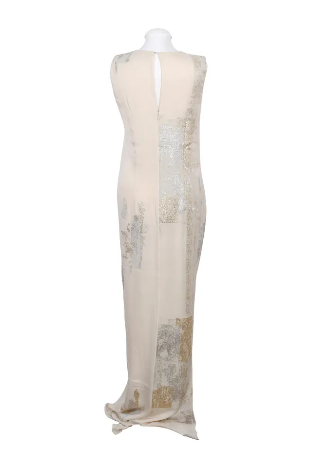 Reed Krakoff Neutral Abstract Print Maxi Dress