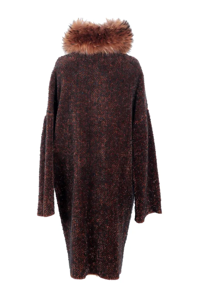 D. Exterior Brown Wool Coat
