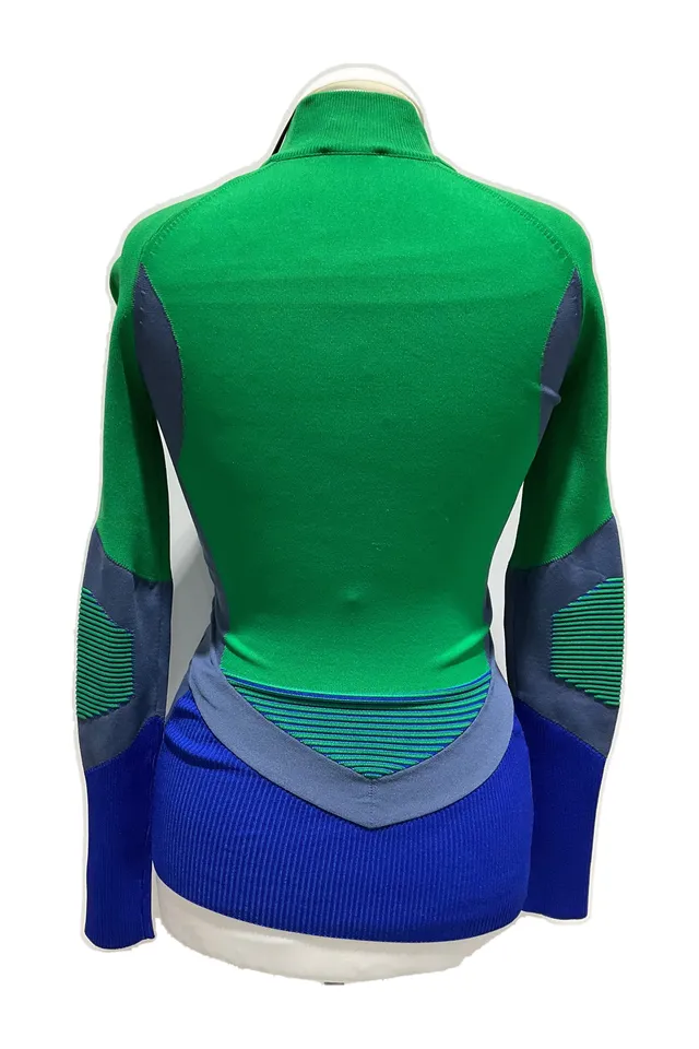 Salvatore Ferragamo Green Striped Knit Top