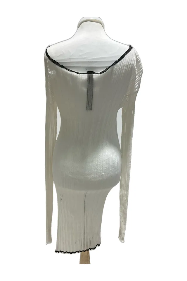 Symetria White Sequined Midi Dress