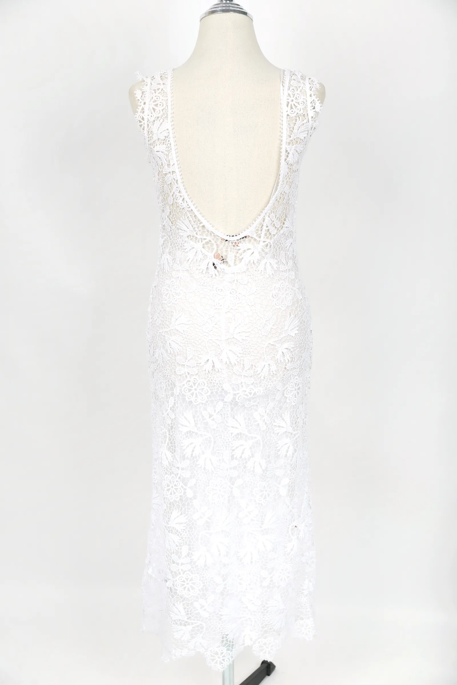 Ermanno Scervino White Floral Midi Dress