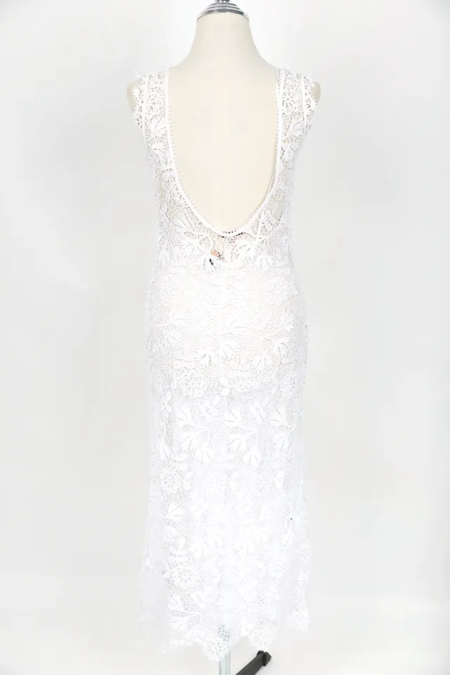 Ermanno Scervino White Floral Midi Dress