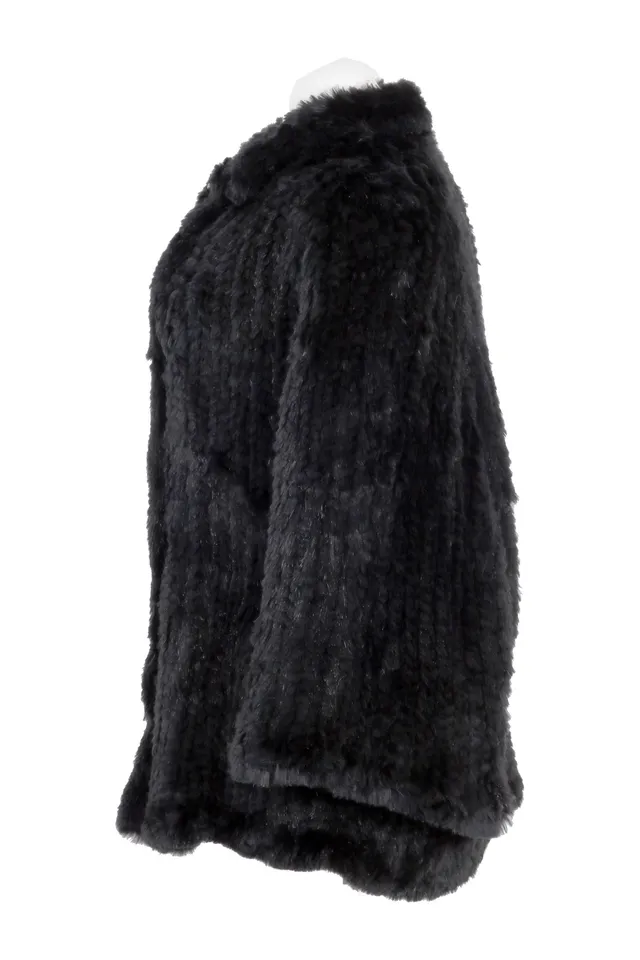 Armani Collezioni Black Fur Coat