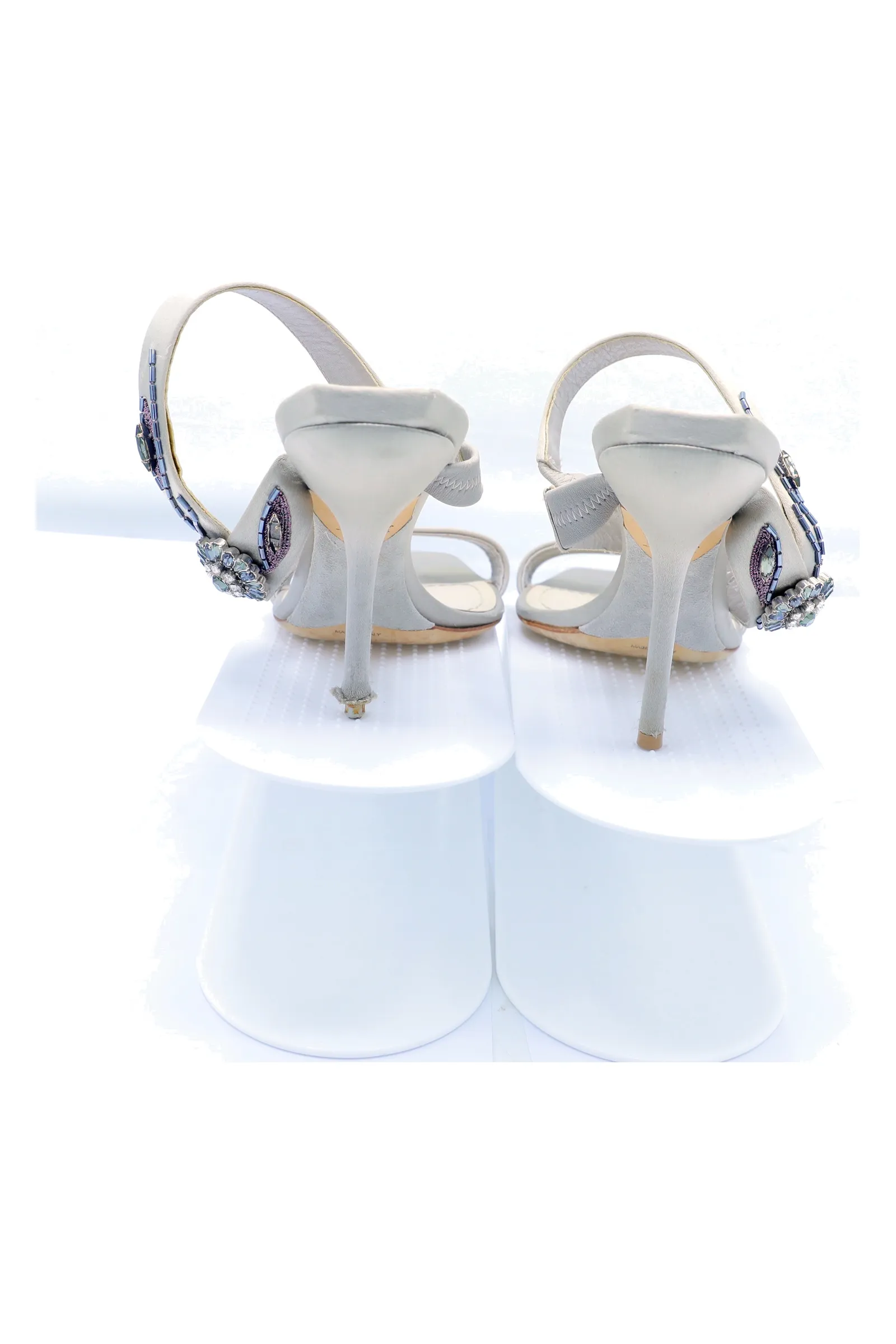 Christian Dior Grey Embellished Sandals