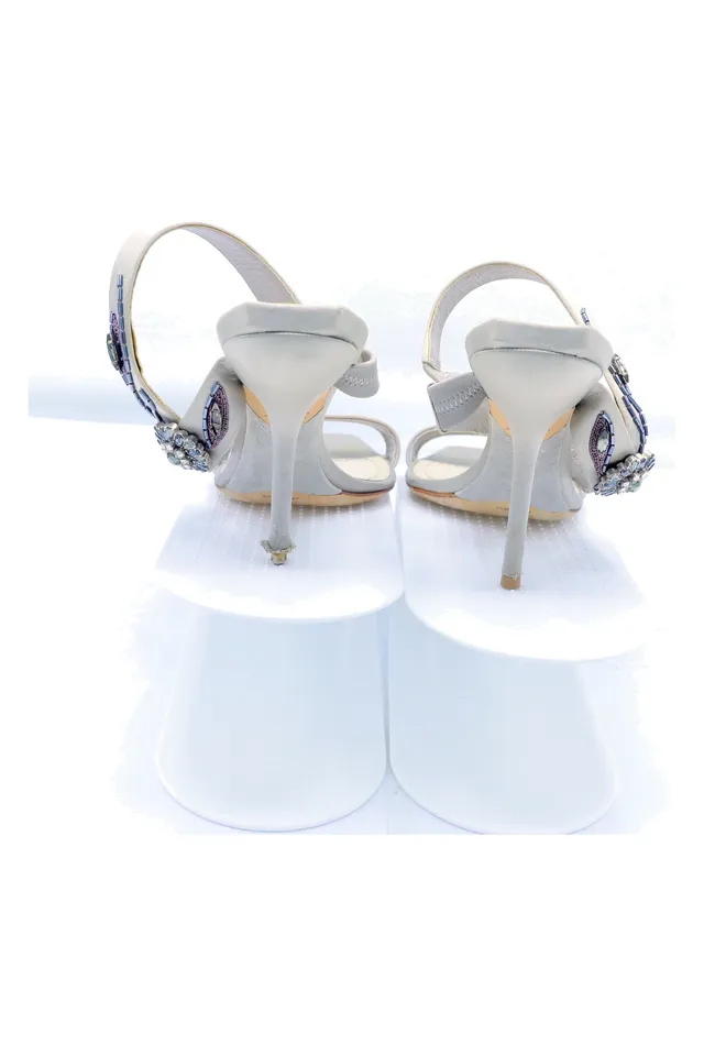 Christian Dior Grey Embellished Sandals