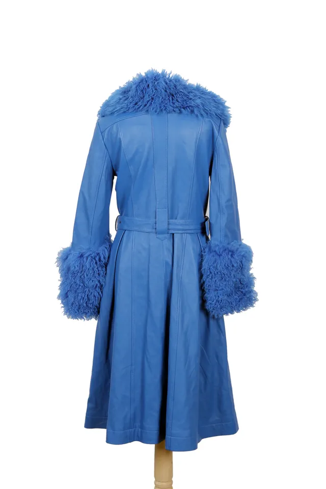 Saks Potts Blue Shearling Coat
