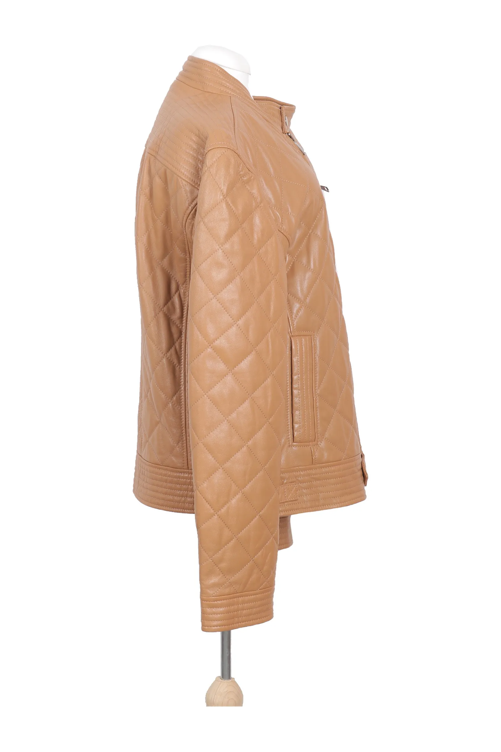 Dolce & Gabbana Camel Quilted Leather Jacket
